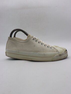 Vintage Converse Jack Purcell White Canvas Mens 7.5 Classic Sneakers Made in USA